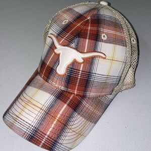 NCAA/College: Texas Longhorns Plaid Mesh Fitted Cap/Hat (Preowned)